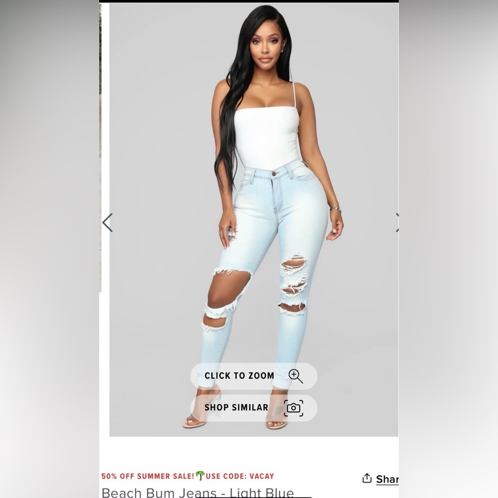Fashion Nova Light Blue Denim Jeans